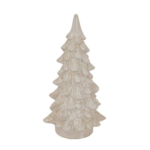 Lemon Pavilion Furniture and Decor Medium Alora Snowy Christmas Tree - Ceramic - L11xW11xH23 cm - White