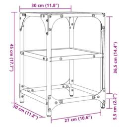 Berkfield Home Decorative Coffee Tables with Black Glass Top 2 pcs 30x30x45 cm Steel - Size: 30 x 30 x 45 cm - thumbnail 9