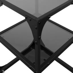 Berkfield Home Decorative Coffee Tables with Black Glass Top 2 pcs 30x30x45 cm Steel - Size: 30 x 30 x 45 cm - thumbnail 8