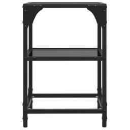 Berkfield Home Decorative Coffee Tables with Black Glass Top 2 pcs 30x30x45 cm Steel - Size: 30 x 30 x 45 cm - thumbnail 5