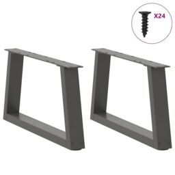 Berkfield Home Dining Table Legs V-Shape 2 pcs Anthracite 60x(30-31.3) cm Steel in Black - thumbnail 3
