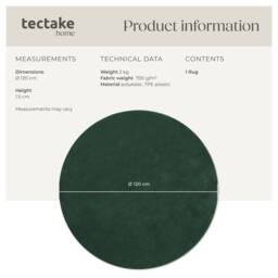 tectake Short Pile Carpet Soft Zone 200 X 290 Cm - Green - Size: 200 cm x 290 cm - thumbnail 6
