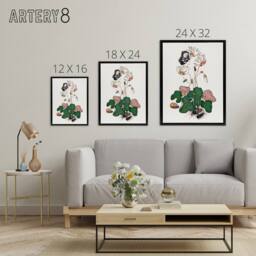 "Artery8 Cyclamen Butterfly Beetles & Shell Bolton Black Framed Canvas Art in White - Size: W12"" x H16""" - thumbnail 4