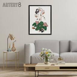 "Artery8 Cyclamen Butterfly Beetles & Shell Bolton Black Framed Canvas Art in White - Size: W12"" x H16""" - thumbnail 3