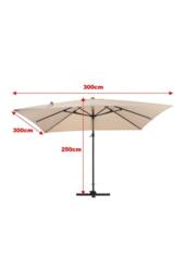 Garden Sanctuary Square Rotating Outdoor Cantilever Parasol with Fillable Base in Taupe - thumbnail 6