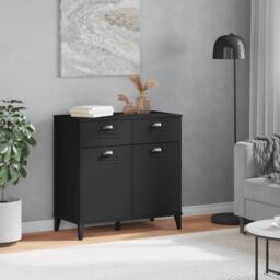 Berkfield Home Sideboard VIKEN Black 80x40x80 cm Engineered Wood - Size: 80 x 40 x 80 cm - thumbnail 3