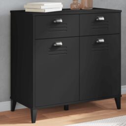 Berkfield Home Sideboard VIKEN Black 80x40x80 cm Engineered Wood - Size: 80 x 40 x 80 cm - thumbnail 1