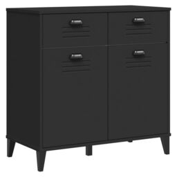 Berkfield Home Sideboard VIKEN Black 80x40x80 cm Engineered Wood - Size: 80 x 40 x 80 cm - thumbnail 2