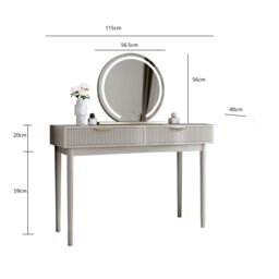 CARME HOME Layla Mocha Dressing Table With Elsie LED Mirror in Brown - thumbnail 2