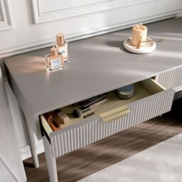 CARME HOME Layla Mocha Dressing Table With Elsie LED Mirror in Brown - thumbnail 4