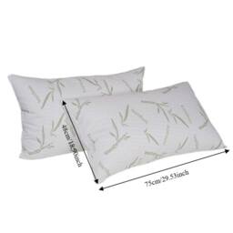 FLAVORA 2 Pack Bamboo Fiber Cooling Pillow Protector in White - Size: Cot - thumbnail 2