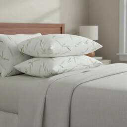 FLAVORA 2 Pack Bamboo Fiber Cooling Pillow Protector in White - Size: Cot - thumbnail 6