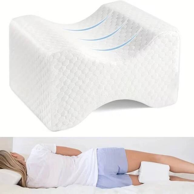 FLAVORA Adjustable Memory Foam Knee Support Pillow in White - Size: Cot - image 1
