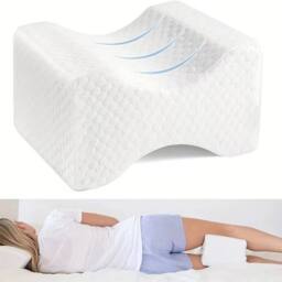 FLAVORA Adjustable Memory Foam Knee Support Pillow in White - Size: Cot - thumbnail 1