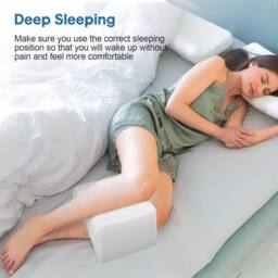 FLAVORA Adjustable Memory Foam Knee Support Pillow in White - Size: Cot - thumbnail 4