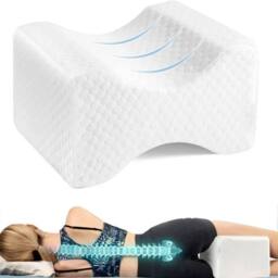 FLAVORA Adjustable Memory Foam Knee Support Pillow in White - Size: Cot - thumbnail 6