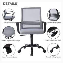MCC Direct AeroFlex Mesh Back Office Chair - Dark Grey - Size: 1 Pack - thumbnail 9