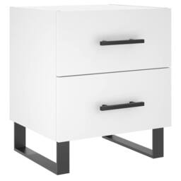 Berkfield Home Bedside Cabinet White 40x35x47.5 cm Engineered Wood - thumbnail 1