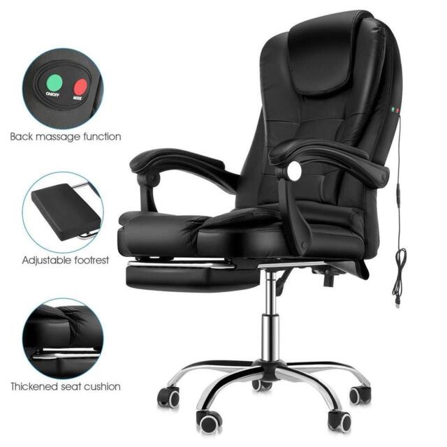 NESTLUNE Office Chair Massage Computer Gaming Chairs in Black - Size: 100 cm x 15 cm - image 1