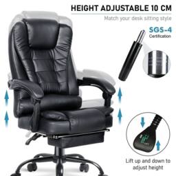 NESTLUNE Office Chair Massage Computer Gaming Chairs in Black - Size: 100 cm x 15 cm - thumbnail 4