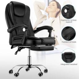 NESTLUNE Office Chair Massage Computer Gaming Chairs in Black - Size: 100 cm x 15 cm - thumbnail 3