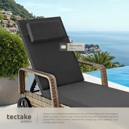 tectake Sun Lounger Caspian - Size: 1 Seater - thumbnail 4