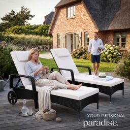 tectake Sun Lounger Caspian - Size: 1 Seater - thumbnail 9