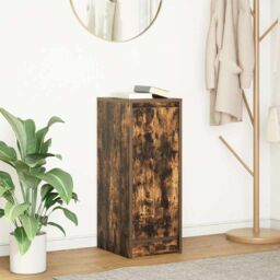 Berkfield Home Sideboard Smoked Oak 29.5x34x76 cm Engineered Wood in Brown - thumbnail 1