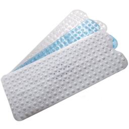 Coopers of Stortford Mould-Free Full-Length Bath Mat with Suction Cups, 98x39cm in Blue - Size: 98x39 cm