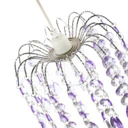 Happy Homewares Contemporary Pendant Shade with Acrylic Droplets in Lilac - Size: 10 inches - thumbnail 4