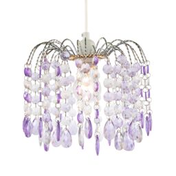 Happy Homewares Contemporary Pendant Shade with Acrylic Droplets in Lilac - Size: 10 inches - thumbnail 2