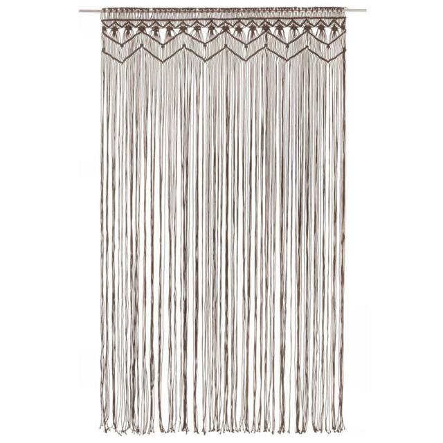 Berkfield Home Macrame Curtain Taupe 140x240 cm Cotton - image 1