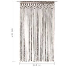 Berkfield Home Macrame Curtain Taupe 140x240 cm Cotton - thumbnail 5
