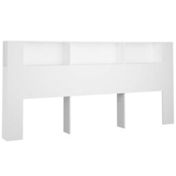 Berkfield Home Headboard Cabinet White 220x18.5x104.5 cm - thumbnail 2