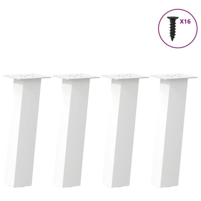 Berkfield Home Coffee Table Legs 4 pcs White 42 cm Steel - image 1