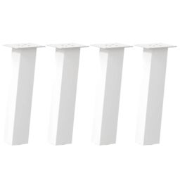 Berkfield Home Coffee Table Legs 4 pcs White 42 cm Steel - thumbnail 2
