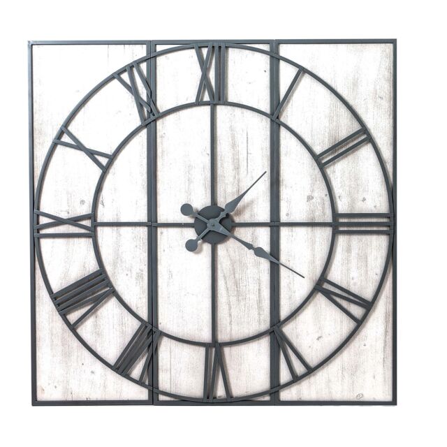 Love Lace Roza Panelled Wall Clock in Silver - image 1
