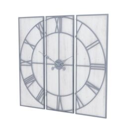 Love Lace Roza Panelled Wall Clock in Silver - thumbnail 2