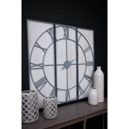 Love Lace Roza Panelled Wall Clock in Silver - thumbnail 5