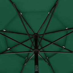 Berkfield Home 3-Tier Parasol with Aluminium Pole Green 3.5 m - thumbnail 5