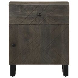 Berkfield Home Bedside Cabinet Black 50x33x60 cm Solid Wood Mango - Size: 50 x 33 x 60 cm - thumbnail 3