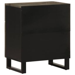 Berkfield Home Bedside Cabinet Black 50x33x60 cm Solid Wood Mango - Size: 50 x 33 x 60 cm - thumbnail 5