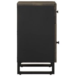 Berkfield Home Bedside Cabinet Black 50x33x60 cm Solid Wood Mango - Size: 50 x 33 x 60 cm - thumbnail 4