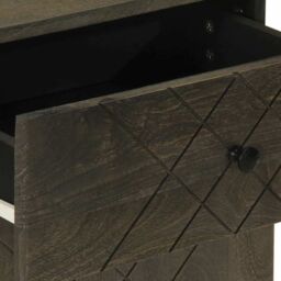 Berkfield Home Bedside Cabinet Black 50x33x60 cm Solid Wood Mango - Size: 50 x 33 x 60 cm - thumbnail 8