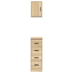 Berkfield Home Garage Cabinets 2 pcs Sonoma Oak Engineered Wood in Brown - thumbnail 5