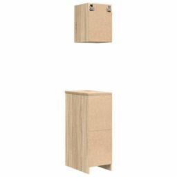 Berkfield Home Garage Cabinets 2 pcs Sonoma Oak Engineered Wood in Brown - thumbnail 8