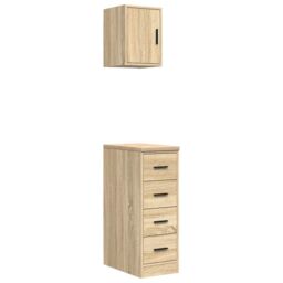 Berkfield Home Garage Cabinets 2 pcs Sonoma Oak Engineered Wood in Brown - thumbnail 2