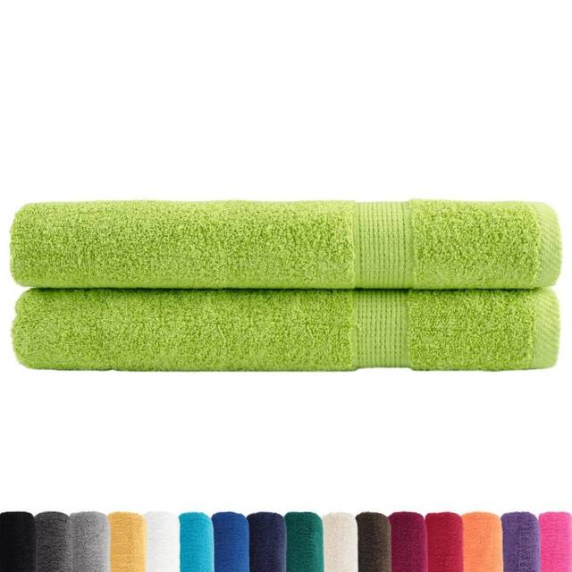 Berkfield Home Premium Towels SOLUND 2 pcs Apple Green 100x200 cm 600 gsm - image 1