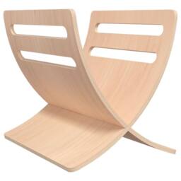 Berkfield Home Wooden Magazine Rack Floor Standing Natural in Beige - thumbnail 1