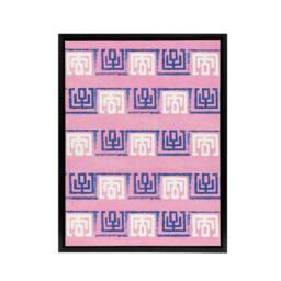 "Artery8 Pink Blue Geometric Pattern Framed Canvas Wall Art Print Furuya Korin - Size: W12"" x H16""" - thumbnail 1